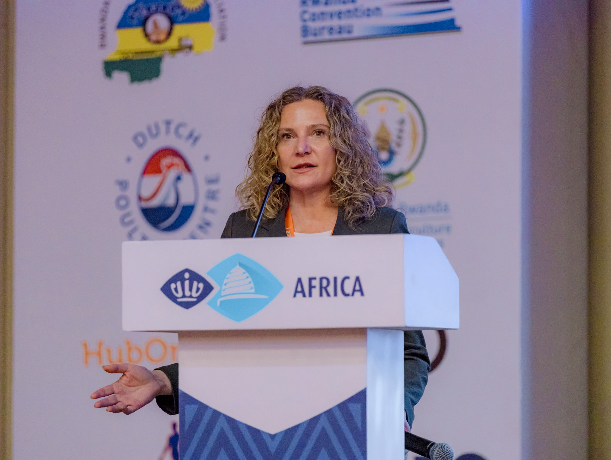 Natalie Taylor, VIV Africa Project Manager, speaking at the VIV Africa 2026 Leadership Conference in Kigali, Rwanda.